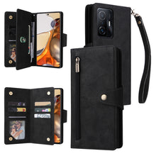 Load image into Gallery viewer, Rivet Buckle 9 Cards Three Fold Leather Phone Case, For OnePlus Nord N10 5G, For Samsung Galaxy Note20, For OnePlus 10 Pro 5G, For Samsung Galaxy A23 4G, For Xiaomi 11T