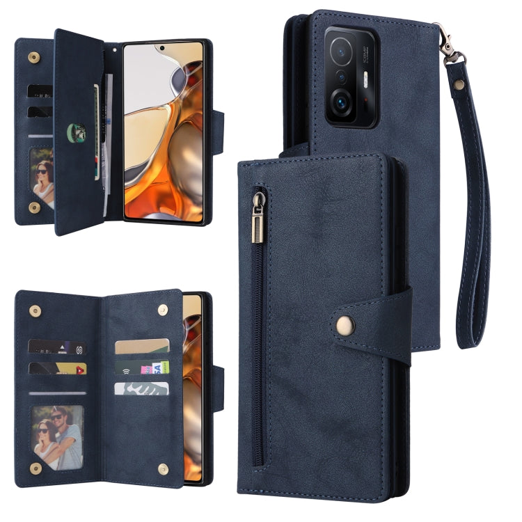 Rivet Buckle 9 Cards Three Fold Leather Phone Case, For OnePlus Nord N10 5G, For Samsung Galaxy Note20, For OnePlus 10 Pro 5G, For Samsung Galaxy A23 4G, For Xiaomi 11T