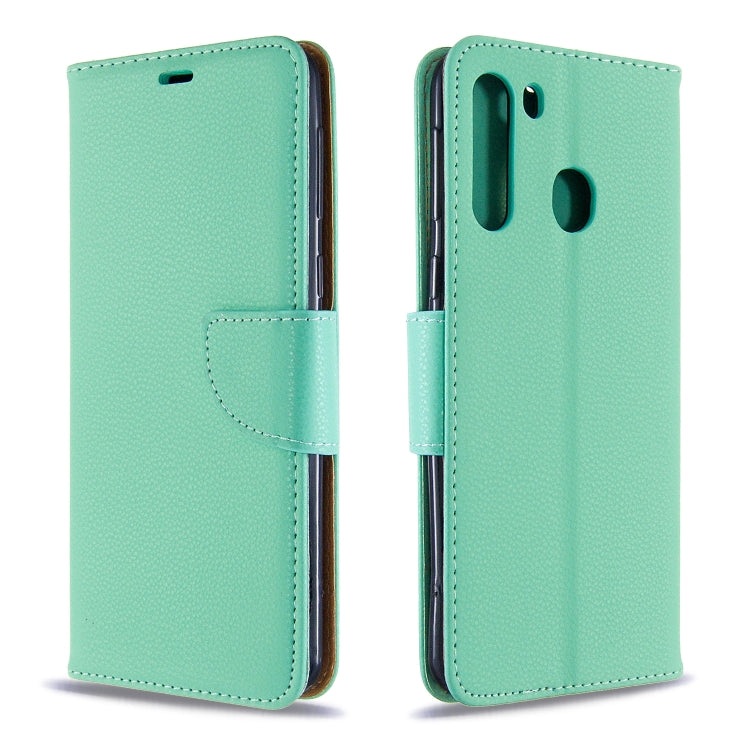 Litchi Texture Pure Color Horizontal Flip PU Leather Case with Holder & Card Slots & Wallet & Lanyard, For Galaxy A01, For Galaxy A21