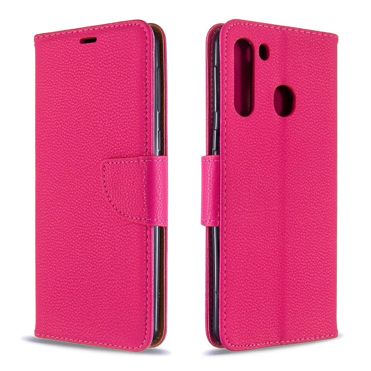 Litchi Texture Pure Color Horizontal Flip PU Leather Case with Holder & Card Slots & Wallet & Lanyard, For Galaxy A01, For Galaxy A21