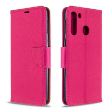 Load image into Gallery viewer, Litchi Texture Pure Color Horizontal Flip PU Leather Case with Holder &amp; Card Slots &amp; Wallet &amp; Lanyard, For Galaxy A01, For Galaxy A21