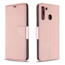 Load image into Gallery viewer, Litchi Texture Pure Color Horizontal Flip PU Leather Case with Holder &amp; Card Slots &amp; Wallet &amp; Lanyard, For Galaxy A01, For Galaxy A21