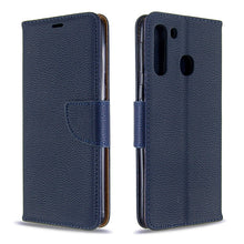 Load image into Gallery viewer, Litchi Texture Pure Color Horizontal Flip PU Leather Case with Holder &amp; Card Slots &amp; Wallet &amp; Lanyard, For Galaxy A01, For Galaxy A21