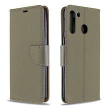 Load image into Gallery viewer, Litchi Texture Pure Color Horizontal Flip PU Leather Case with Holder &amp; Card Slots &amp; Wallet &amp; Lanyard, For Galaxy A01, For Galaxy A21