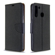 Load image into Gallery viewer, Litchi Texture Pure Color Horizontal Flip PU Leather Case with Holder &amp; Card Slots &amp; Wallet &amp; Lanyard, For Galaxy A01, For Galaxy A21