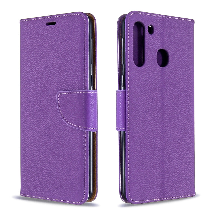Litchi Texture Pure Color Horizontal Flip PU Leather Case with Holder & Card Slots & Wallet & Lanyard, For Galaxy A01, For Galaxy A21