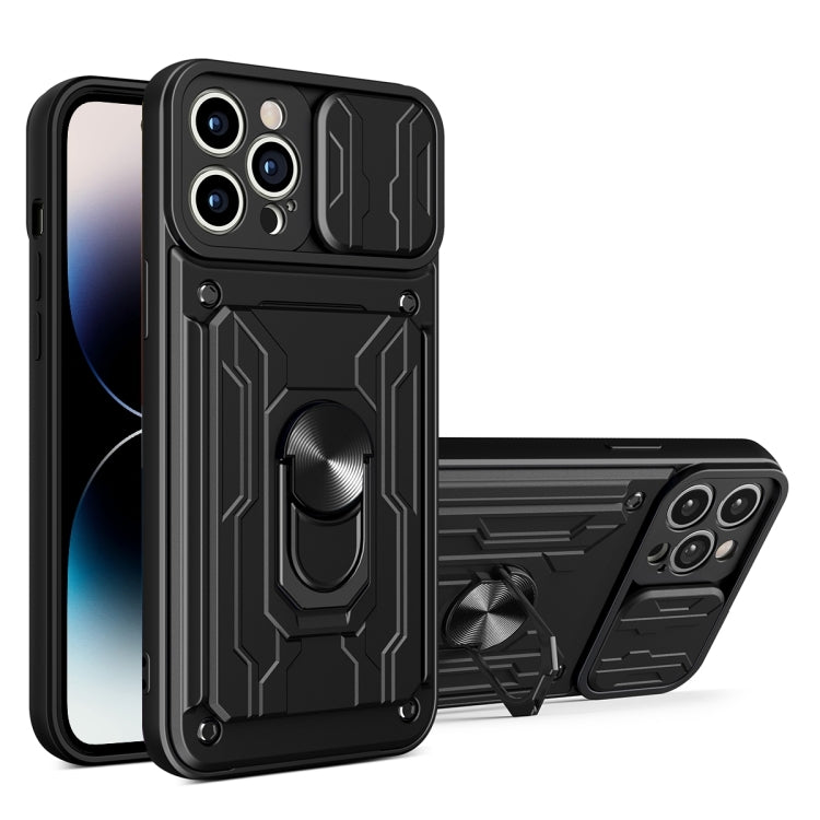 Sliding Camshield TPU+PC Phone Case with Card Slot, For iPhone 14, For iPhone 14 Pro, For iPhone 14 Plus, For iPhone 14 Pro Max