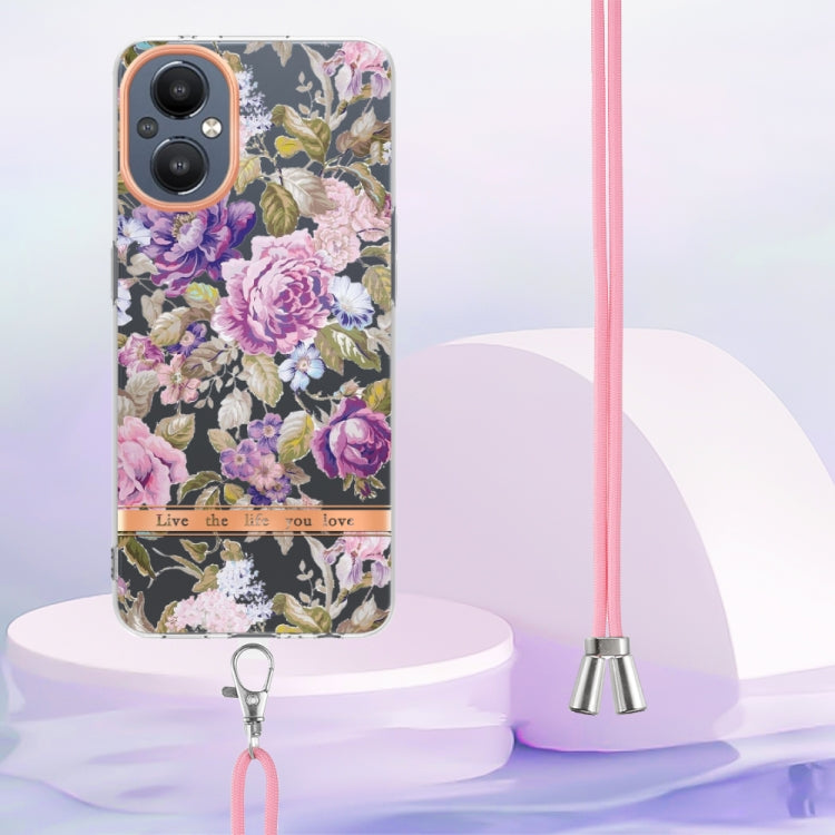 Flowers Series TPU Phone Case with Lanyard, For OnePlus N20 5G, For OPPO Realme 9 Pro+ 5G, For OPPO Realme 9 Pro 5G, For OPPO Realme 9i/A36/A96 4G, For OPPO Realme C21Y, For Xiaomi Redmi Note 11s, For Samsung Galaxy A13, For Samsung Galaxy A23