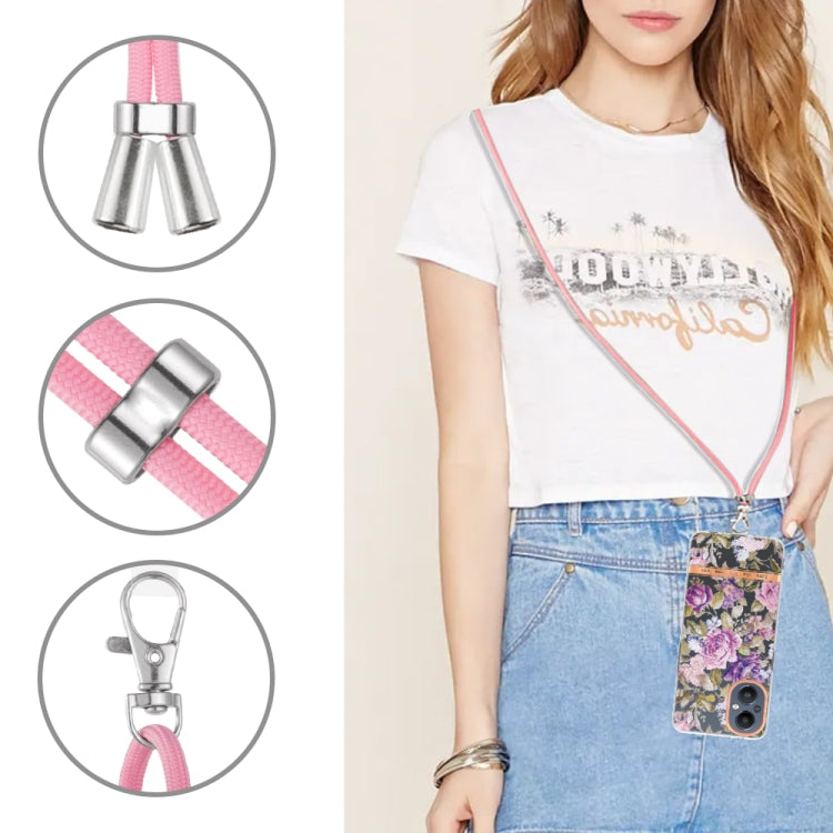 Flowers Series TPU Phone Case with Lanyard, For OnePlus N20 5G, For OPPO Realme 9 Pro+ 5G, For OPPO Realme 9 Pro 5G, For OPPO Realme 9i/A36/A96 4G, For OPPO Realme C21Y, For Xiaomi Redmi Note 11s, For Samsung Galaxy A13, For Samsung Galaxy A23