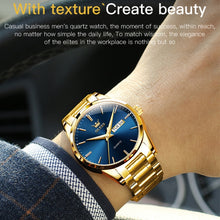 Load image into Gallery viewer, OLEVS 6898 Men Waterproof Luminous Steel Watch Band Quartz Watch
