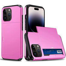 Load image into Gallery viewer, Shockproof Armor Protective Phone Case with Slide Card Slot, For iPhone 14, For iPhone 14 Plus, For iPhone 14 Pro, For iPhone 14 Pro Max