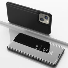 Load image into Gallery viewer, Plated Mirror Horizontal Flip Leather Phone Case with Holder, For iPhone 14, For iPhone 14 Plus, For iPhone 14 Pro