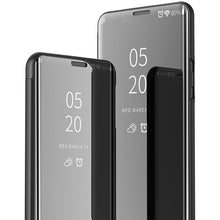 Load image into Gallery viewer, Plated Mirror Horizontal Flip Leather Phone Case with Holder, For iPhone 14, For iPhone 14 Plus, For iPhone 14 Pro