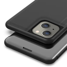 Load image into Gallery viewer, Plated Mirror Horizontal Flip Leather Phone Case with Holder, For iPhone 14, For iPhone 14 Plus, For iPhone 14 Pro