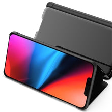 Load image into Gallery viewer, Plated Mirror Horizontal Flip Leather Phone Case with Holder, For iPhone 14, For iPhone 14 Plus, For iPhone 14 Pro