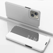 Load image into Gallery viewer, Plated Mirror Horizontal Flip Leather Phone Case with Holder, For iPhone 14, For iPhone 14 Plus, For iPhone 14 Pro