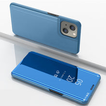 Load image into Gallery viewer, Plated Mirror Horizontal Flip Leather Phone Case with Holder, For iPhone 14, For iPhone 14 Plus, For iPhone 14 Pro