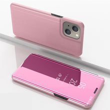Load image into Gallery viewer, Plated Mirror Horizontal Flip Leather Phone Case with Holder, For iPhone 14, For iPhone 14 Plus, For iPhone 14 Pro