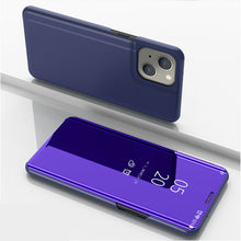Load image into Gallery viewer, Plated Mirror Horizontal Flip Leather Phone Case with Holder, For iPhone 14, For iPhone 14 Plus, For iPhone 14 Pro