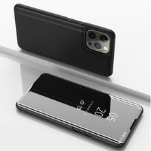 Load image into Gallery viewer, Plated Mirror Horizontal Flip Leather Phone Case with Holder, For iPhone 14, For iPhone 14 Plus, For iPhone 14 Pro