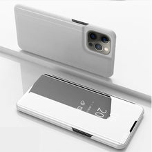 Load image into Gallery viewer, Plated Mirror Horizontal Flip Leather Phone Case with Holder, For iPhone 14, For iPhone 14 Plus, For iPhone 14 Pro