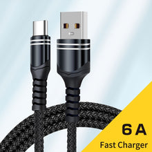 Load image into Gallery viewer, 6A Woven Style USB Charging Cable, Cable Length: 1m, USB-C / Type-C, Micro USB, 8 Pin
