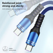Load image into Gallery viewer, 6A Woven Style USB Charging Cable, Cable Length: 1m, USB-C / Type-C, Micro USB, 8 Pin