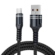 Load image into Gallery viewer, 6A Woven Style USB Charging Cable, Cable Length: 1m, USB-C / Type-C, Micro USB, 8 Pin
