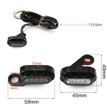 Load image into Gallery viewer, HP-Z058 Motorcycle Modified Rearview Mirror LED Turn Signal Light for Harley Sportsters XL 883 / 1200, For Honda / Yamaha / Kawasaki-Black White, Black, Electroplating White, Electroplating Black