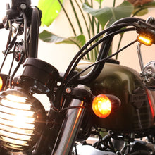 Load image into Gallery viewer, HP-Z058 Motorcycle Modified Rearview Mirror LED Turn Signal Light for Harley Sportsters XL 883 / 1200, For Honda / Yamaha / Kawasaki-Black White, Black, Electroplating White, Electroplating Black