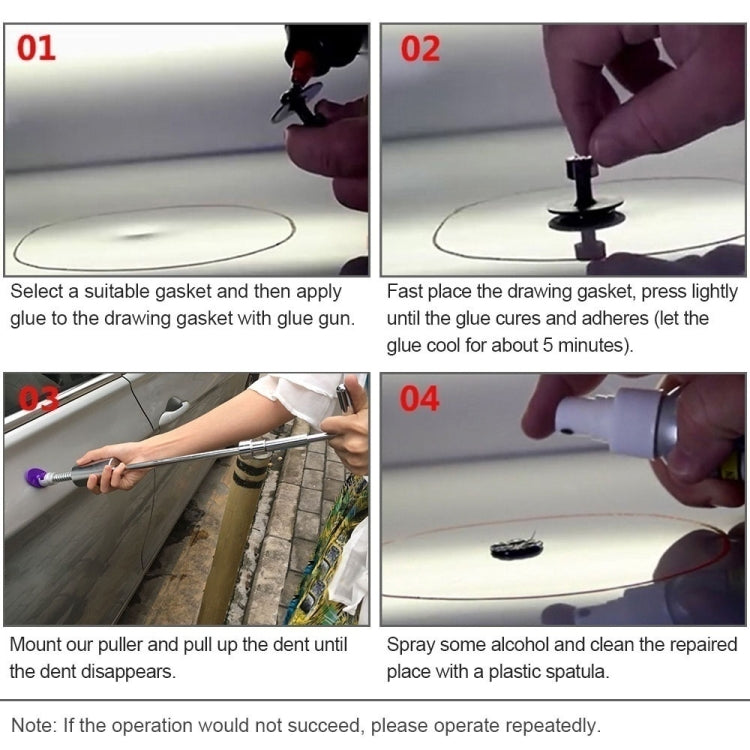 26 in 1 12V Car Cigarette Lighter Plug Paintless Dent Puller, 26 in 1 T-bar