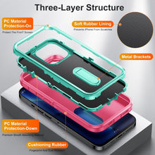 Load image into Gallery viewer, 3 in 1 Rugged Holder Phone Case, For iPhone 14, For iPhone 14 Plus, For iPhone 14 Pro, For iPhone 14 Pro Max
