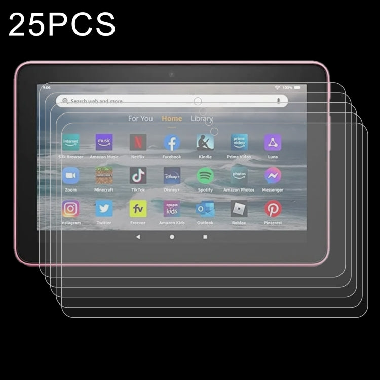 25 PCS 9H 2.5D Explosion-proof Tempered Tablet Glass Film For TCL Tab 10s / Enjoy 2 / T10 / T10S / Honor X8 / Honor 8 Lite / Lenovo K10C X6E6F / Teclast P30T
