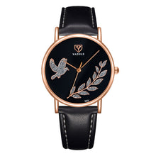 Load image into Gallery viewer, YAZOLE 360 Leather Band Dove of Peace Diamond Lady Watch