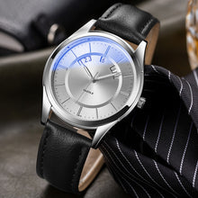 Load image into Gallery viewer, YAZOLE 513 Leather Band Calendar Waterproof Quartz Watch