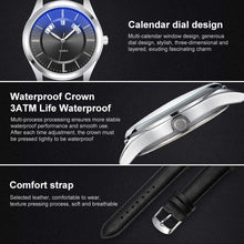 Load image into Gallery viewer, YAZOLE 513 Leather Band Calendar Waterproof Quartz Watch