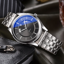 YAZOLE 513 Steel Band Calendar Waterproof Quartz Watch