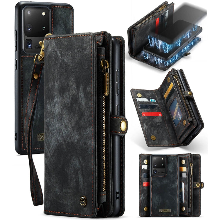 CaseMe Detachable Multifunctional Horizontal Flip Leather Case, with Card Slot & Holder & Zipper Wallet & Photo Frame, For Samsung Galaxy S20 Ultra, For Samsung Galaxy S20 Plus, For Samsung Galaxy S20