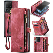 Load image into Gallery viewer, CaseMe Detachable Multifunctional Horizontal Flip Leather Case, with Card Slot &amp; Holder &amp; Zipper Wallet &amp; Photo Frame, For Samsung Galaxy S20 Ultra, For Samsung Galaxy S20 Plus, For Samsung Galaxy S20