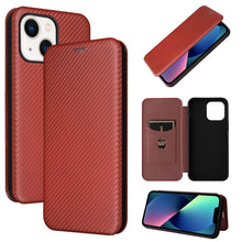 Load image into Gallery viewer, Carbon Fiber Texture Magnetic Flip Leather Phone Case, For iPhone 14, For iPhone 14 Plus, For iPhone 14 Pro, For iPhone 14 Pro Max