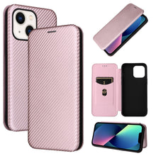 Load image into Gallery viewer, Carbon Fiber Texture Magnetic Flip Leather Phone Case, For iPhone 14, For iPhone 14 Plus, For iPhone 14 Pro, For iPhone 14 Pro Max