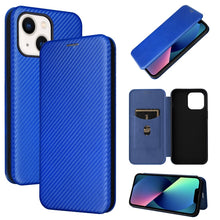 Load image into Gallery viewer, Carbon Fiber Texture Magnetic Flip Leather Phone Case, For iPhone 14, For iPhone 14 Plus, For iPhone 14 Pro, For iPhone 14 Pro Max
