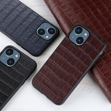 Load image into Gallery viewer, Crocodile Texture Genuine Leather Phone Case, For iPhone 14, For iPhone 14 Plus, For iPhone 14 Pro, For iPhone 14 Pro Max