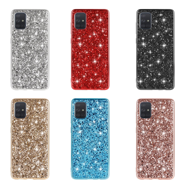 Plating Glittery Powder Shockproof TPU Protective Case, For Samsung Galaxy A51, For Samsung Galaxy S20, For Samsung Galaxy S20+