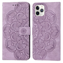 Load image into Gallery viewer, Mandala Embossed Flip Leather Phone Case, For iPhone 11 Pro Max, For iPhone X / XS, For iPhone XR, For iPhone XS Max, For iPhone SE 2022 / 2020 / 8 / 7, For iPhone 7 Plus / 8 Plus