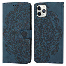 Load image into Gallery viewer, Mandala Embossed Flip Leather Phone Case, For iPhone 11 Pro Max, For iPhone X / XS, For iPhone XR, For iPhone XS Max, For iPhone SE 2022 / 2020 / 8 / 7, For iPhone 7 Plus / 8 Plus