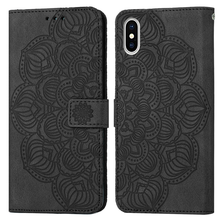 Mandala Embossed Flip Leather Phone Case, For iPhone 11 Pro Max, For iPhone X / XS, For iPhone XR, For iPhone XS Max, For iPhone SE 2022 / 2020 / 8 / 7, For iPhone 7 Plus / 8 Plus