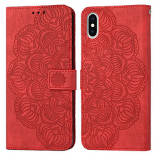 Load image into Gallery viewer, Mandala Embossed Flip Leather Phone Case, For iPhone 11 Pro Max, For iPhone X / XS, For iPhone XR, For iPhone XS Max, For iPhone SE 2022 / 2020 / 8 / 7, For iPhone 7 Plus / 8 Plus