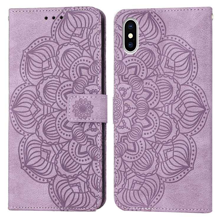 Mandala Embossed Flip Leather Phone Case, For iPhone 11 Pro Max, For iPhone X / XS, For iPhone XR, For iPhone XS Max, For iPhone SE 2022 / 2020 / 8 / 7, For iPhone 7 Plus / 8 Plus