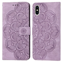 Load image into Gallery viewer, Mandala Embossed Flip Leather Phone Case, For iPhone 11 Pro Max, For iPhone X / XS, For iPhone XR, For iPhone XS Max, For iPhone SE 2022 / 2020 / 8 / 7, For iPhone 7 Plus / 8 Plus